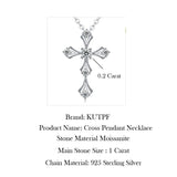 Terrific White Gold Plated Crucifix Faith Cross Moissanite Diamonds Necklace - Silver Hip Hop Goth Style Fine Jewellery - The Jewellery Supermarket