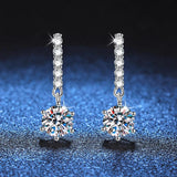 New Sparkling 18KGP 1ct D Colour Moissanite Diamonds Earrings for Women - Fine Jewellery with GRA 925 Sterling Silver - The Jewellery Supermarket