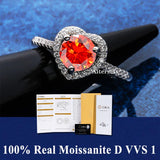 S925 Silver D VVS1 100% Real Moissanite Ring Adjustable Size Pass Diamond with GRA Certificate 18K Plating Rings