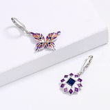 Asymmetric Butterfly Flower Shape Handmade Enamel Creative Earrings