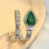 Elegant Creative Water Drop Headed Snake-Shaped Quartz Stainless Steel Strap Watch