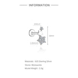 Round Cut 0.03-1.2CT Moissanite Diamonds Sterling Silver Unisex Stud Earrings