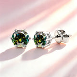 Multicolour 0.1ct-2carat Moissanite Diamonds  D VVS1 925 Silver Stud Earrings