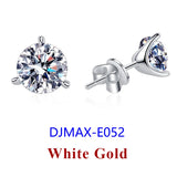 Dazzling 0.5-3ct Moissanite Diamond Sterling Silver Stud Earrings for Women Men