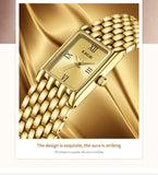 New Fashion Casual Luxury Gifts New Watches for Women Waterproof Square Dial Steel Belt Quartz Wrist Watches