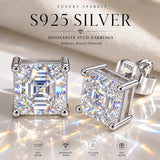 S925 Sterling Silver Radiant Shape 3EX Cut Certified 2.0ct Moissanite Women's Earrings Party Jewelry Gifts With GRA Certificate