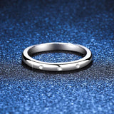 Round Full Moissanite Diamonds Rings Sterling Silver with 18K White Gold Plated Wedding Engagement Fine Jewellery