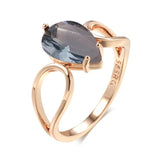 14 Karat Gold Filled Transparent Grey AAA Zircon Crystal Rings For Women Special Jewellery