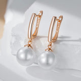 14 Karat Gold Filled Simple 10mm 12mm 16mm Luxury Pearl Luxury Drop Earrings for Women