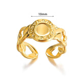 New in Stainless Steel Rings For Women Girls - Butterfly Heart Round 18K Gold Colour Minimalist Cute Oval Rings - The Jewellery Supermarket