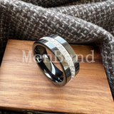 High Quality Black Cubic Zirconia Stones Inlay 8MM  Tungsten Wedding Rings
