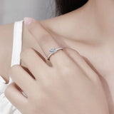 Luxury Horizontal Rectangular Niche Design Silver Moissanite Diamond Silver Ring Fashion High Quality Jewellery
