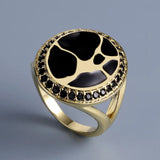 Sparkling Black Spinel Antique Look Hand Made Enamel 925 Silver Oriental Rings
