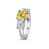 Elegant Multicolour 3CT+1*2CT D Colour Moissanite Diamonds Classic Rings Silver Fine Jewellery Women's Luxury Rings