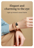 New Light Luxury Serpentine Quartz Rhinestone Embellished Bracelet Watch