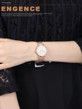 New Simple Elegant Rose Gold Tone Stainless Steel Women Bracelet Watch - Quartz Movement Steel Mesh Watches
