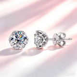 Multicolour 0.1ct-2carat Moissanite Diamonds  D VVS1 925 Silver Stud Earrings