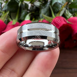 Grooved Brushed 6mm 8mm Satin Men Women Tungsten Engagement Wedding Rings