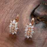 Dazzling 14K Rolled Rose Gold AAA Zircon Damonds Drop Luxury Earrings For Women - Fashion Wedding Party Jewellery