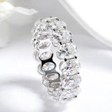 Marvelous 5*7mm Oval Cut VVS1 D Colour Moissanite S925 Silver Eternity Ring