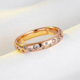 New Luxury Full Circle 14K Rolled Rose Gold Fashion AAA Zircon Diamonds Ring For Women, High Quality Daily Jewellery