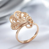 14 Karat Gold Filled Fashion Glossy Unique Pattern Ethnic Big Rings for Women
