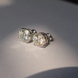 Premium 0.2-3ct Moissanite Diamonds Sterling Silver Unisex Stud Earrings