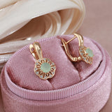 14 Karat Gold Filled Lake Green AAA Zircon Crystal Classic Trendy Drop Earrings For Women