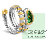 New Classic Top Brand Bling Zircon Diamonds Snake Shape Gold Silver Colour Scaleable Bracelet Ladies Quartz Watches