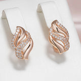 Glossy Drop Vintage 14K Filled Rose Gold AAA Zircon Diamonds Earrings For Women - Fine Jewellery for Daily Wear