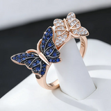 Pretty 14K Filled Gold Unique Butterfly AAA Zircon Diamonds Ring Luxury Jewellery