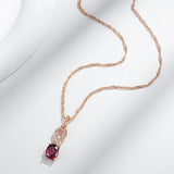 Wonderful Filled 14K Rose Gold AAA Red and White Zircon Crystals Necklace For Women - Fashion Jewellery