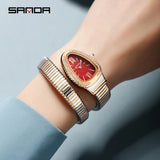 New Arrival Retro Style Light Luxury With Snake Shaped Zircon Diamond Inlay Women's Quartz Watches