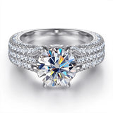 Selection of 2 Carat Multicolour VVS1 D Colour Moissanite Silver Wedding Rings