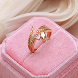 Exquisite Snake Design Filled 14K Rose Gold Women's Rings with AAA Zircon Diamonds - Vintage Party Jewellery