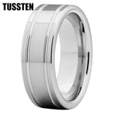 New Arrival Grooved Polished Finish Trendy Tungsten Fashion Engagement Wedding Rings for Men and Women - The Jewellery Supermarket