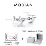 Multi -Styles 925 Silver Geometric Moissanite Heart Screw Stud Helix Earrings