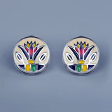 High Quality Grass Shape 925 Handmade Enamel Irregular Geometric Earrings