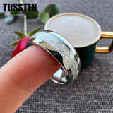 New Arrival Tungsten Bright Meteorite Inlay Domed Polished Mens Women Wedding Rings - Fashion Jewellery - The Jewellery Supermarket