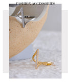 18K Gold Plated Unique Stainless Steel Geometric AAA Zirconia Diamonds Twisted Chic Ring