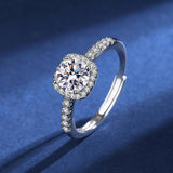 Fabulous 100% Real Moissanite Ring D VVS1 Adjustable Size S925 Sliver GRA Certificate Wedding Rings for Women