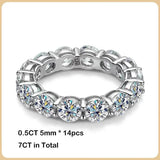 Sparkling 2.2cttw 3mm D Colour Moissanite Diamonds Full Eternity Rings - 18K Gold 925 Silver Plated Wedding Rings