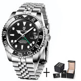 Top Brand Men Mechanical Wristwatches Luxury Ceramic Bezel GMT Watches Automatic 100m Waterproof Watches for Men