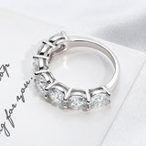 Sparkling 7 Gemstone 3.5/7cttw VVS1 D Colour Moissanite Diamonds Silver Eternity Ring