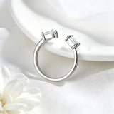 New Design 1 Carat Princess Cut VVS1 D Colour Moissanite Silver Engagement Ring