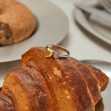 Two Colour 18K Gold Plated Creative Reversible Heart Design Stainless Steel Ring