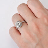 Excellent GRA Certified 4CT Cushion Cut Moissanite Diamond Ring for Women Sterling Silver Wedding Fine Jewellery