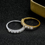 Platinum Plated 3mm 0.7ct D Colour VVS1 Moissanite Diamond Rings 925 Sterling Silver Wedding Engagement Jewellery