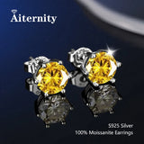 GRA Moissanite Diamonds Studs Silver Earrings Pass Diamond Tester Pen For Men Women