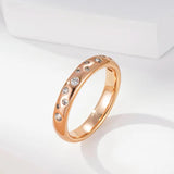 New Luxury Full Circle 14K Rolled Rose Gold Fashion AAA Zircon Diamonds Ring For Women, High Quality Daily Jewellery